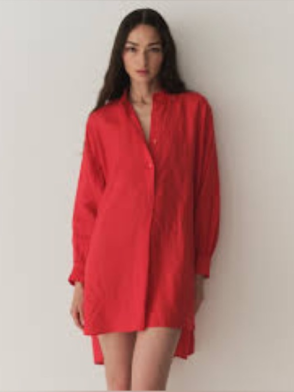 Doen Jora Red Linen shirt dress
